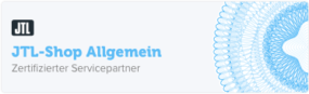 Zertifikat „JTL-Shop Allgemein Servicepartner“ – Kennzeichnung für fundiertes Know-how bei Einrichtung und Betreuung von JTL-Onlineshops.