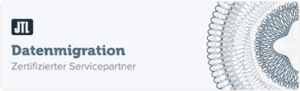Zertifikat „JTL-Datenmigration Servicepartner“ – Auszeichnung für sicheres und professionelles Überführen von Daten in JTL-Systeme.