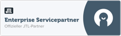 Zertifikat-Logo „JTL Enterprise Servicepartner“ – Auszeichnung für eloquium als offizieller JTL-Partner mit hoher Lösungskompetenz.