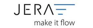 JERA Logo mit Slogan „make it flow“ – Partner für die Buchhaltungsschnittstelle zwischen JTL-Wawi und DATEV, spezialisiert auf Finanzautomatisierung.
