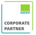 DATEV Corporate Partner Logo – offizieller Partner für DATEV-Integration und IT-Infrastrukturen im Steuer- und Rechnungswesen.