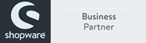 Shopware Business Partner Logo – offizieller Partner für die Entwicklung, Integration und Skalierung individueller Shopware eCommerce-Lösungen.